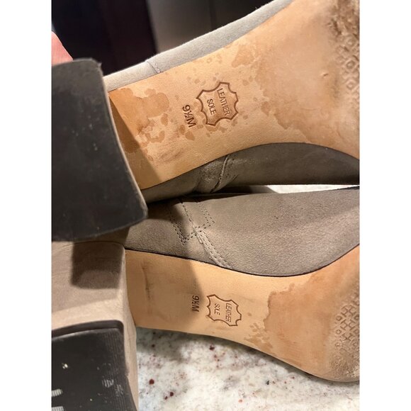 Tory Burch BROOKE BOOTIE Suede Dust Storm Taupe Boots Grey - Size 9.5 - Picture 7 of 8